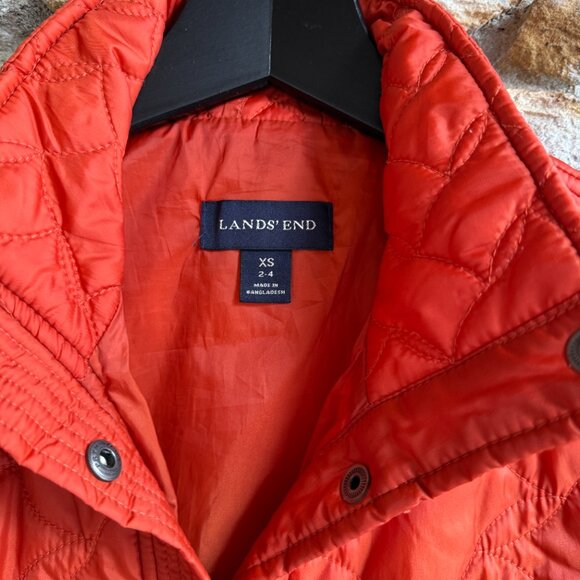 LANDS’ END Women's Burnt Orange Quilted Lightweight Jacket Coat X-Small XS (2-4) - Picture 5 of 16